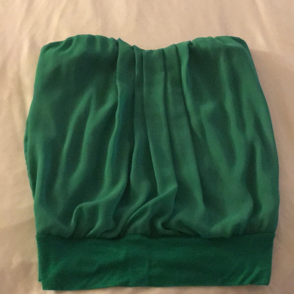 Arden B green strapless top Small